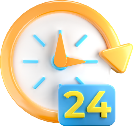 3D 24 Hours Clock Illustration